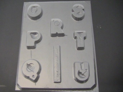 8018 Letters O-U Blocks Chocolate Candy Mold